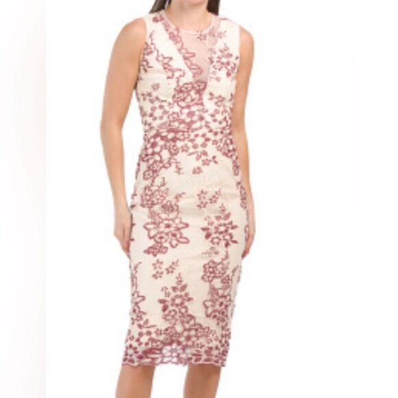 Dress The Population Anika Sleeveless Floral Midi Dress Size XL NWT - Picture 1 of 15